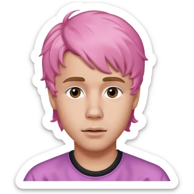 justin bieber with pink wavy sticker