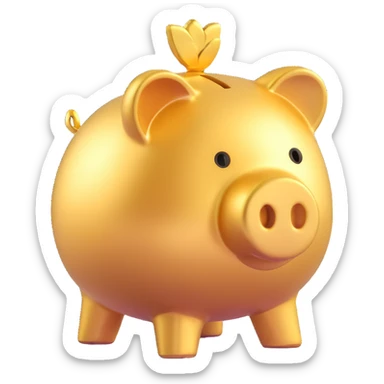 golden piggy bank sticker