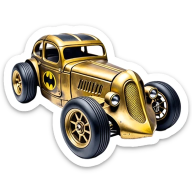 1:10 off-road lcg Basher Batman’s 1934 blackened tarnished C-3PO hotrod ford jaguar rc car (extra wide tires with fenders) sticker