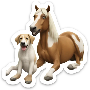 Horse riding a dog sticker