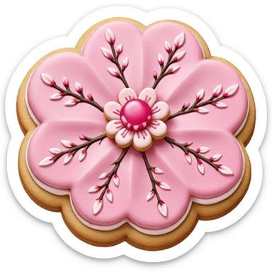 A Cherry blossom shaped cookie sticker