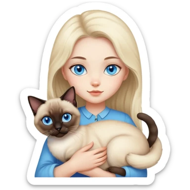Girl holding a Siamese Cats sticker