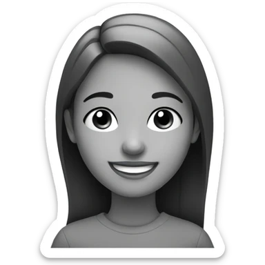 smiling girl in monochrome sticker