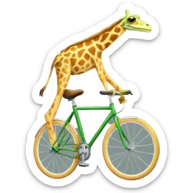 frog with the body of a giraffe on a bicycle sticker
