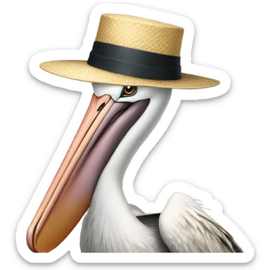 Pelican with hat  sticker