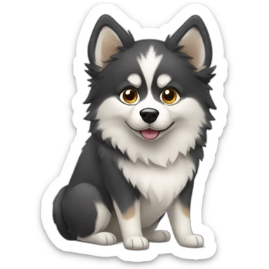 pomsky with homeless sticker