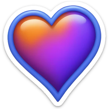 Blue orange and Purple Heart sticker