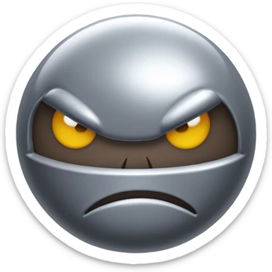 Metal cute Kirby bubble Gray ball driving on car wheels with mad eyebrows  sticker