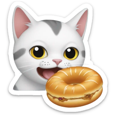 Cat eating donus sticker