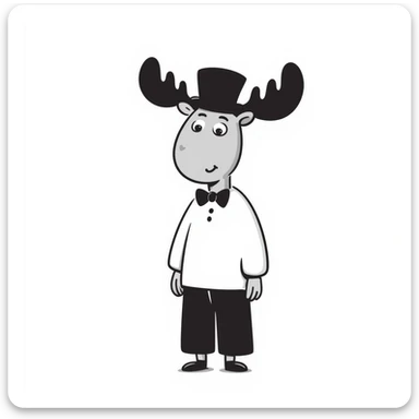Hand drawn doodle style moose sticker