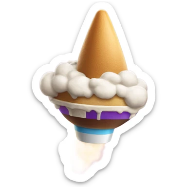 Icecream on a rocket ship sticker
