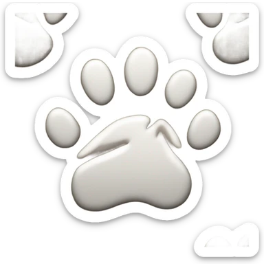 Paw print in photograph sticker