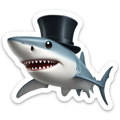 Shark with a top hat sticker
