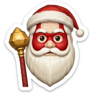 Santa in a mace mask sticker