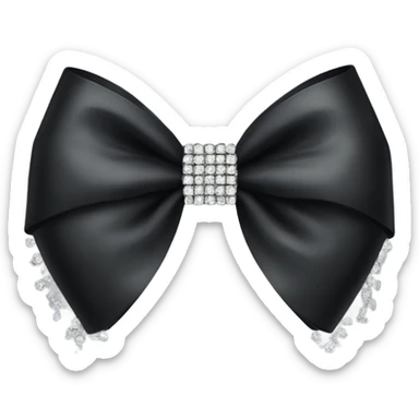 Elegant black bow with rhinestones  sticker