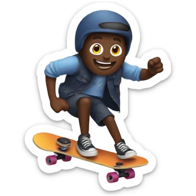 Jaffa cake riding a skateboard  sticker