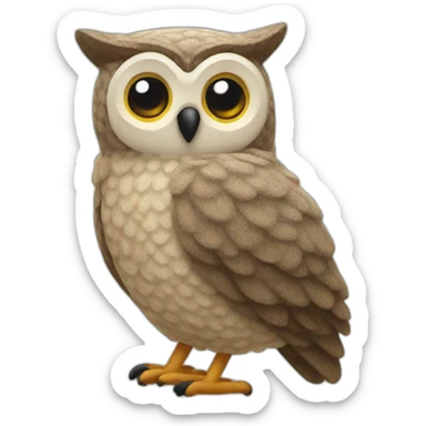 Woolen owl sticker