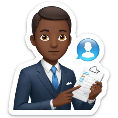 Avatar that make audit and explanations for business sticker