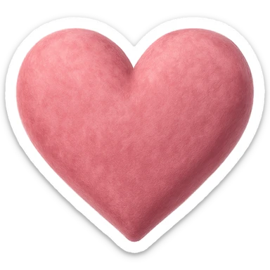 heart with a pink velvet texture, clean digital illustration, no background sticker
