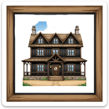 an inn with a big X on it sticker