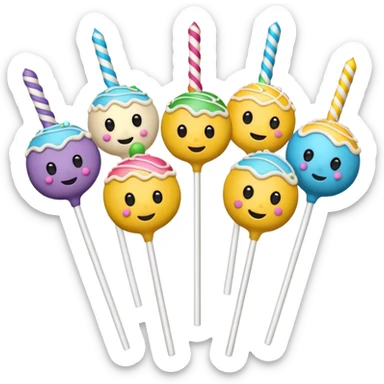 Cake pops for a birthday party sticker