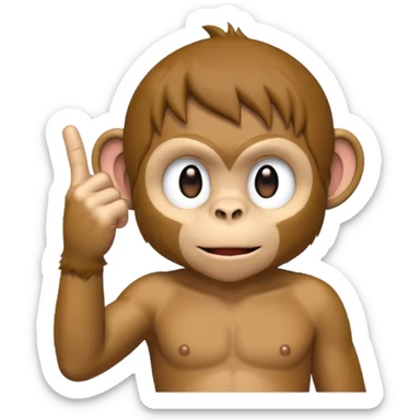 Monkey showing middle finger an saya fuck off in anime style sticker