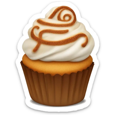 Cupcake with cinnamon roll on top sticker
