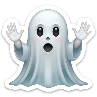 A ghost saying 67 sticker