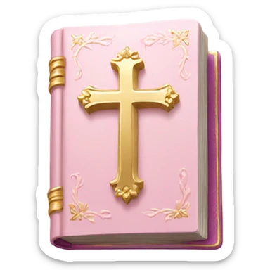 light pink holy Bible with small, royal gold accents sticker