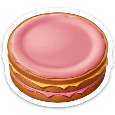 single slice of bologna, pink, simple sticker