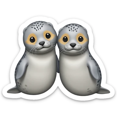 due foche innamorate sticker