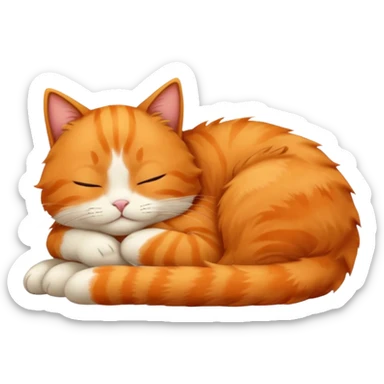 Tender sleeping orange cat sticker