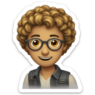 Chico perilla, gafas y pelos pincho  sticker