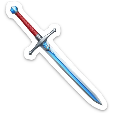 red Piercer — white broad blade + azure grip, Royal Sword. sticker