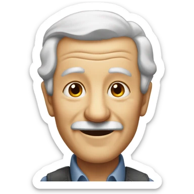 smiling old man portrait no mustach sticker