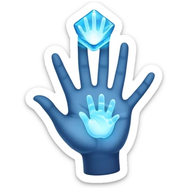 Make a hologram projection coming from hand sticker