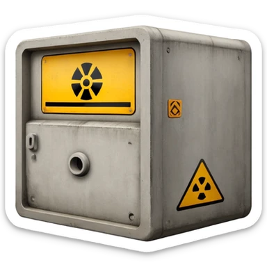 bunker with warning symbols sticker