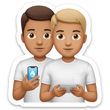 A male customer who has a product service request wants information on one of two products. I want to see the two products. No headset or computers. sticker