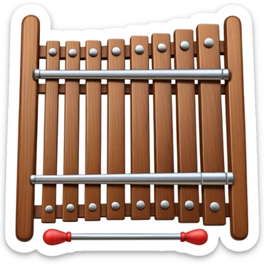 wooden xylophone top view with dark wooden bars sticker