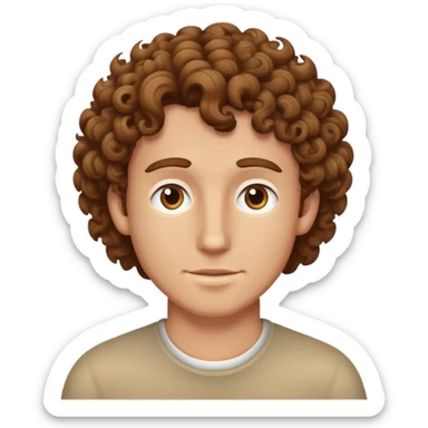 Brown Curly headed white guy  sticker