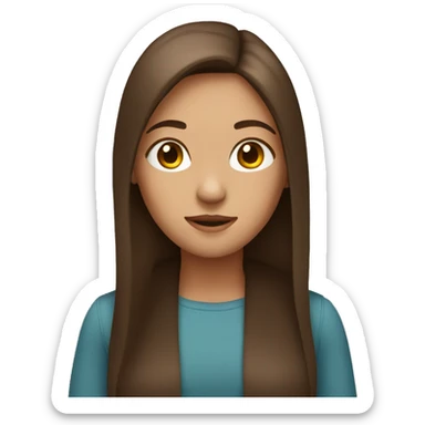 With girl with brown straight hair  sticker