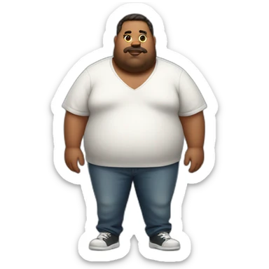 fat guy with modern clothes sticker