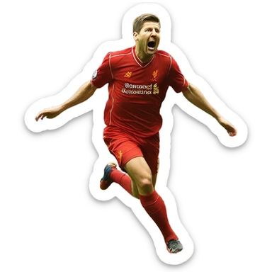 Steven Gerrard scoring at Anfield sticker