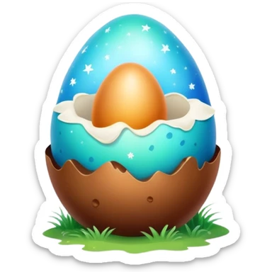 magical poop easter cosmic egg landscape  sticker
