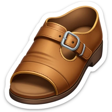BROWN Slipper WITH BUCKLE in the shape of a human foot  sticker