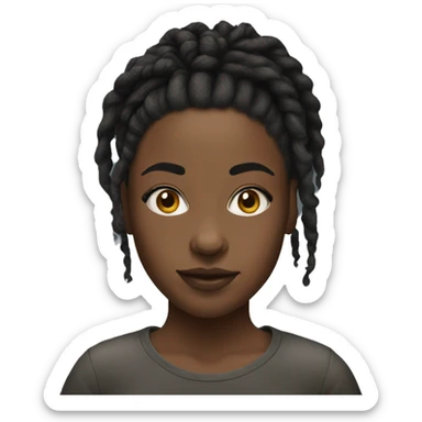 Hyper realistic Black girl with short dreadlocks  sticker
