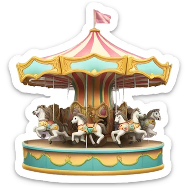 amusement carousel sticker