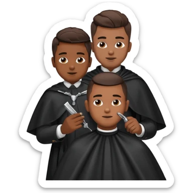 Barber cutting boys hair sticker