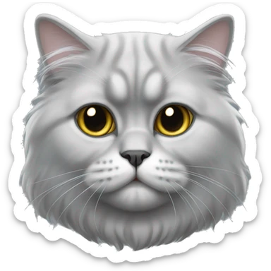 light gray persian cat sticker