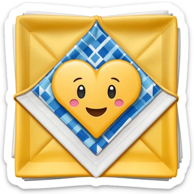 square flapped patterned napkin sticker